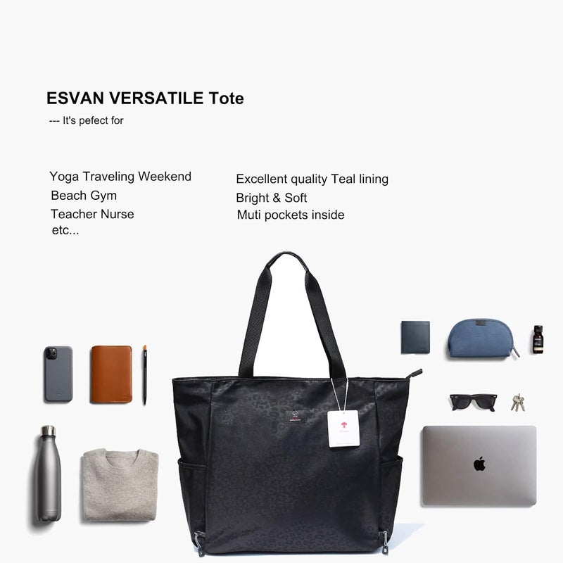 ESVAN Yoga Mat Bag Yoga Tote Carrier Shoulder Bag Carryall Tote for Office,Yoga,Pilates,Travel,Beach and Gym - Image 4